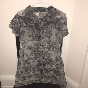 floral tunic with waste tie